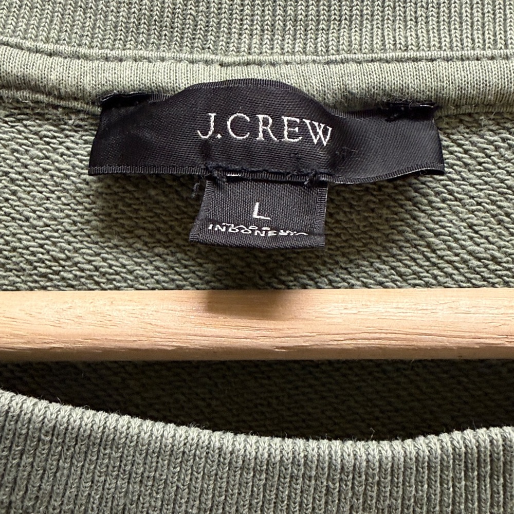J. Crew Green Crewneck University terry "Peace" sweatshirt - Picture 2 of 5